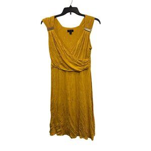 Thalia Sodi Sleeveless Womens Dress Medium Gold Rayon Blend